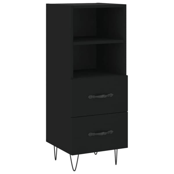 vidaXL Skjenk svart 34,5x34x90 cm konstruert tre