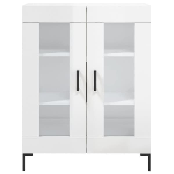 vidaXL Skjenk høyglans hvit 69,5x34x90 cm konstruert tre