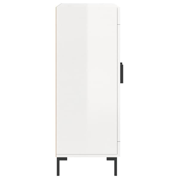vidaXL Skjenk høyglans hvit 69,5x34x90 cm konstruert tre
