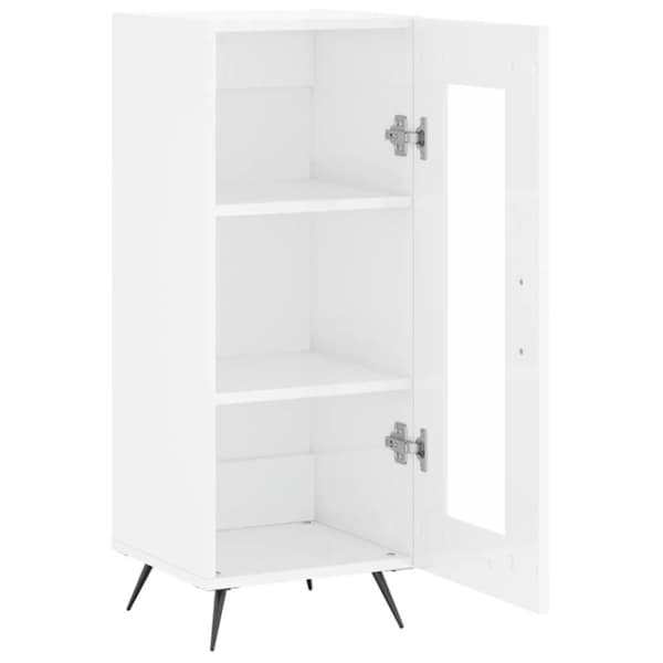 vidaXL skænk 34,5x34x90 cm konstrueret træ hvid højglans