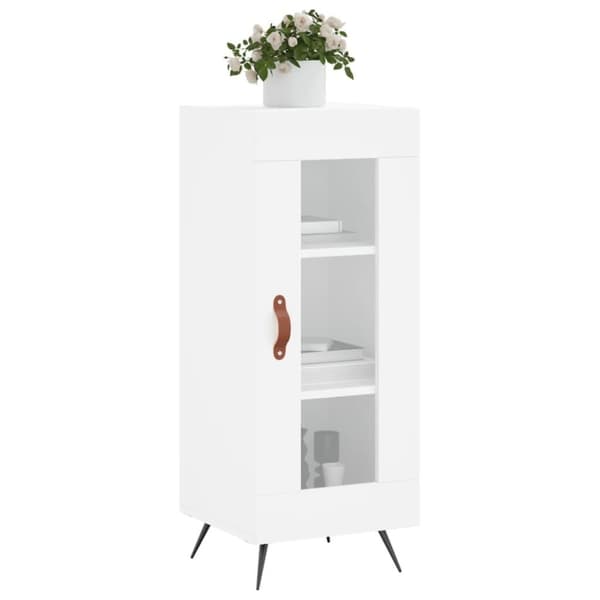 vidaXL skænk 34,5x34x90 cm konstrueret træ hvid højglans