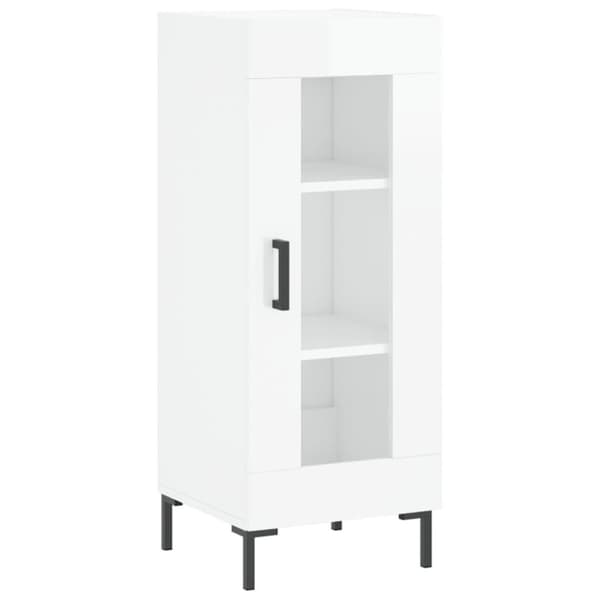 vidaXL skænk 34,5x34x90 cm konstrueret træ hvid højglans