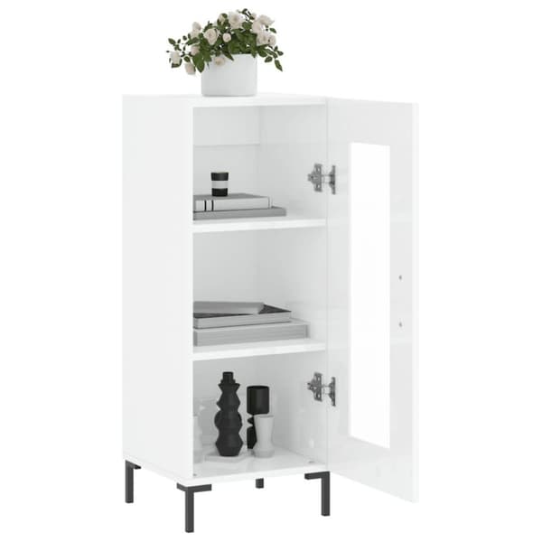 vidaXL Skåp vit högglans 34,5x34x90 cm konstruerat trä