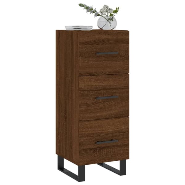 vidaXL skænk 34,5x34x90 cm konstrueret træ brun egetræsfarve