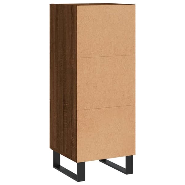 vidaXL skænk 34,5x34x90 cm konstrueret træ brun egetræsfarve