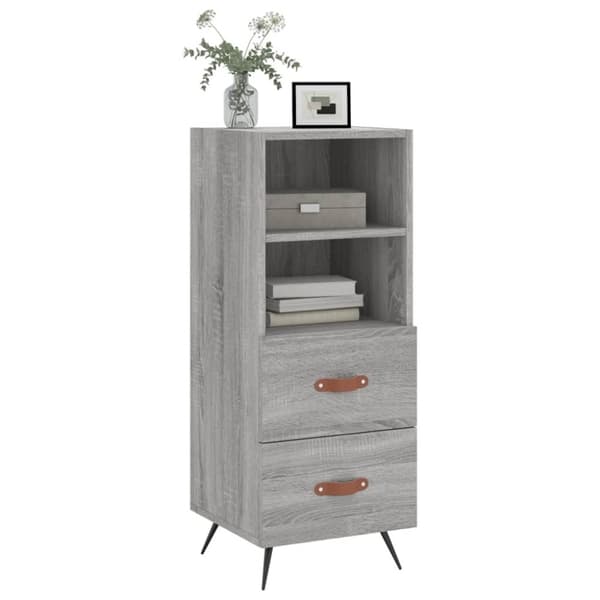 vidaXL skænk 34,5x34x90 cm konstrueret træ grå sonoma-eg