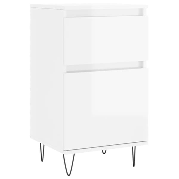 vidaXL Skjenker 2 stk høyglans hvit 40x35x70 cm konstruert tre
