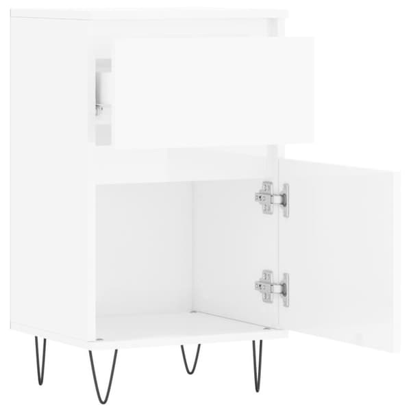 vidaXL Skjenker 2 stk høyglans hvit 40x35x70 cm konstruert tre