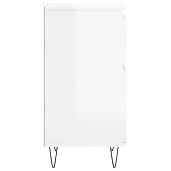 vidaXL Skjenker 2 stk høyglans hvit 40x35x70 cm konstruert tre
