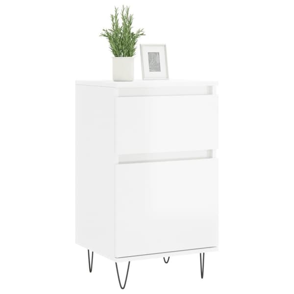 vidaXL Skjenker 2 stk høyglans hvit 40x35x70 cm konstruert tre