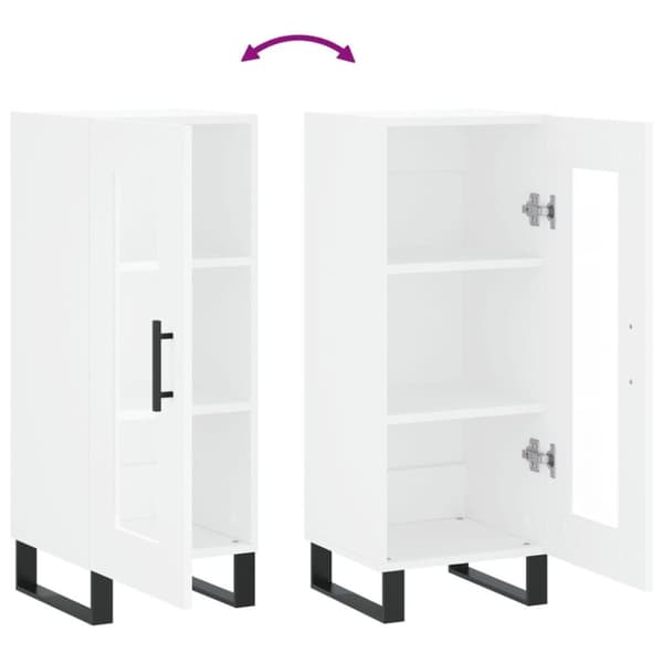vidaXL Skjenk hvit 34,5x34x90 cm konstruert tre
