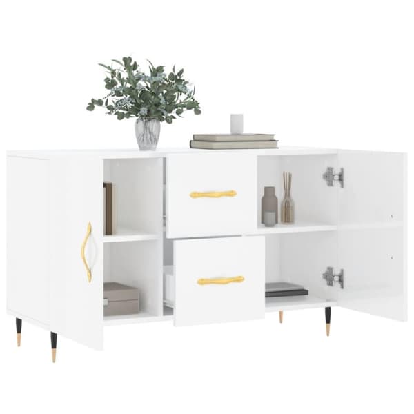 vidaXL Skåp vit högglans 100x36x60 cm konstruerat trä