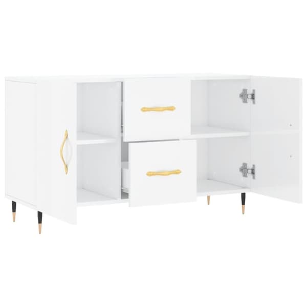 vidaXL Skåp vit högglans 100x36x60 cm konstruerat trä