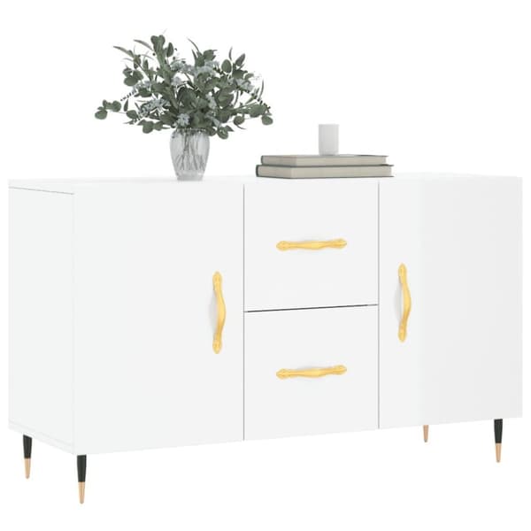 vidaXL Skåp vit högglans 100x36x60 cm konstruerat trä