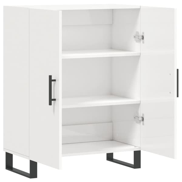 vidaXL Senkki korkeakiilto valkoinen 69,5x34x90 cm tekninen puu