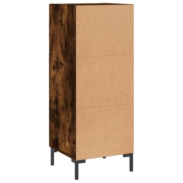 vidaXL skænk 34,5x34x90 cm konstrueret træ røget egetræsfarve