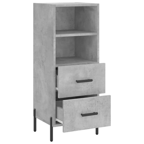 vidaXL Skjenk betonggrå 34,5x34x90 cm konstruert tre