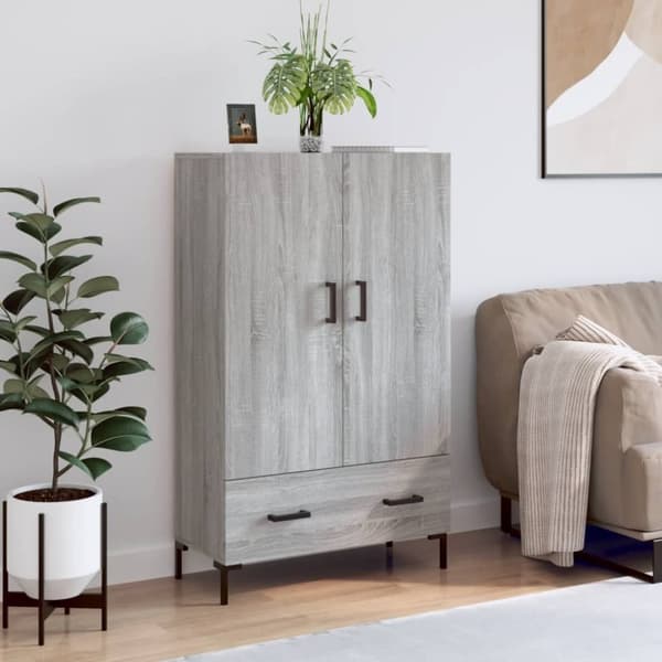 vidaXL Kaappi harmaa Sonoma 69,5x31x115 cm tekninen puu