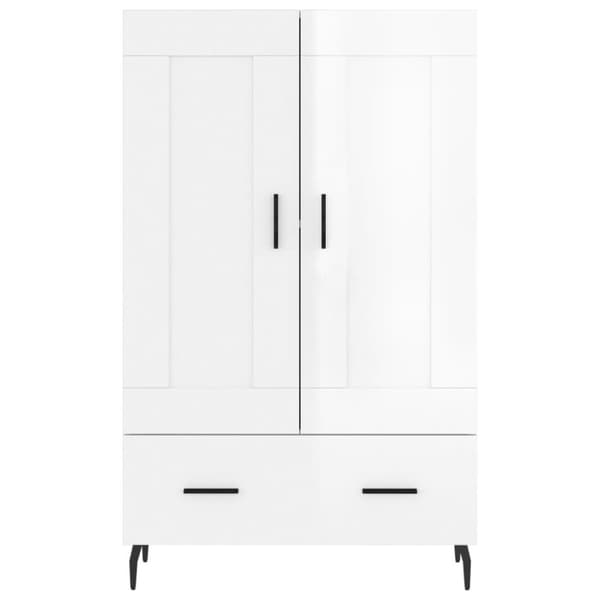 vidaXL Highboard høyglans hvit 69,5x31x115 cm konstruert tre