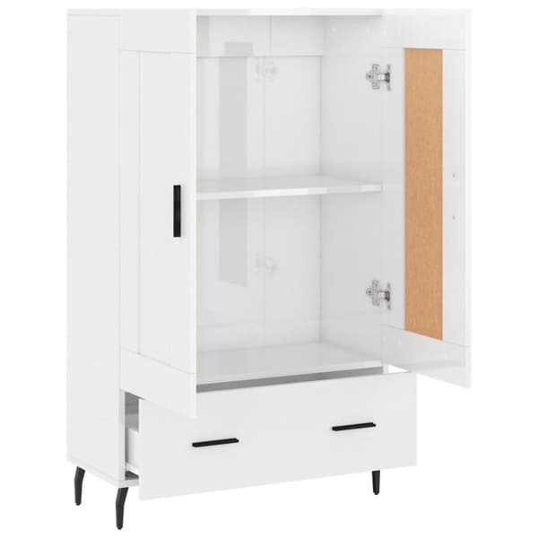 vidaXL Highboard høyglans hvit 69,5x31x115 cm konstruert tre