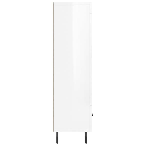 vidaXL Highboard høyglans hvit 69,5x31x115 cm konstruert tre