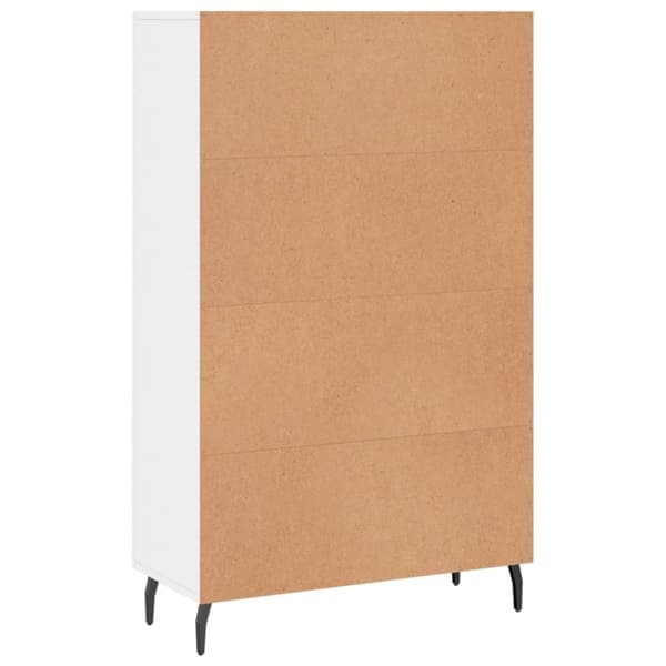 vidaXL Highboard høyglans hvit 69,5x31x115 cm konstruert tre