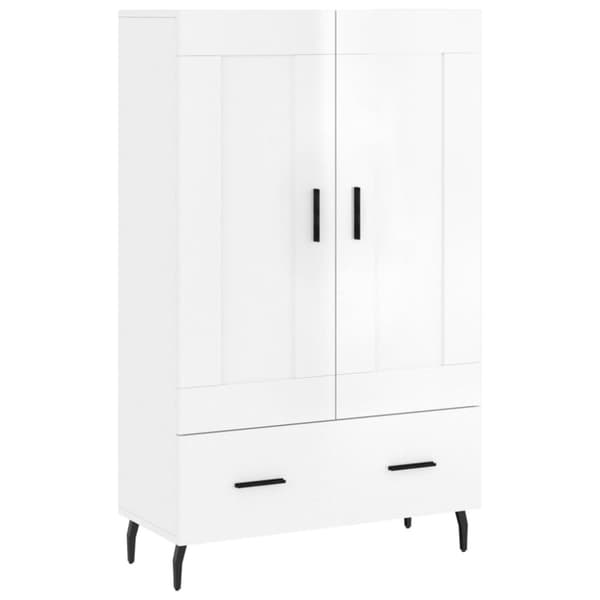 vidaXL Highboard høyglans hvit 69,5x31x115 cm konstruert tre