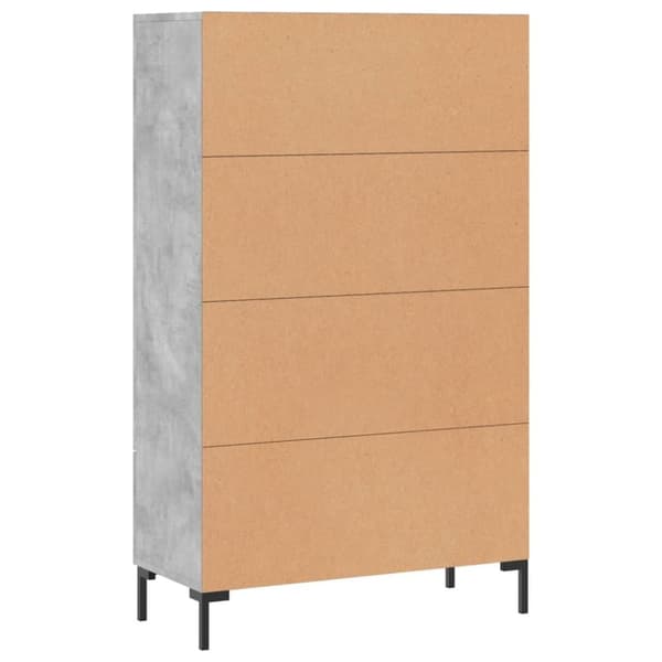 vidaXL Highboard betonggrå 69,5x31x115 cm konstruert tre