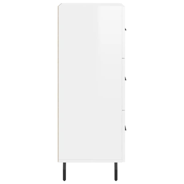 vidaXL skænk 34,5x34x90 cm konstrueret træ hvid højglans