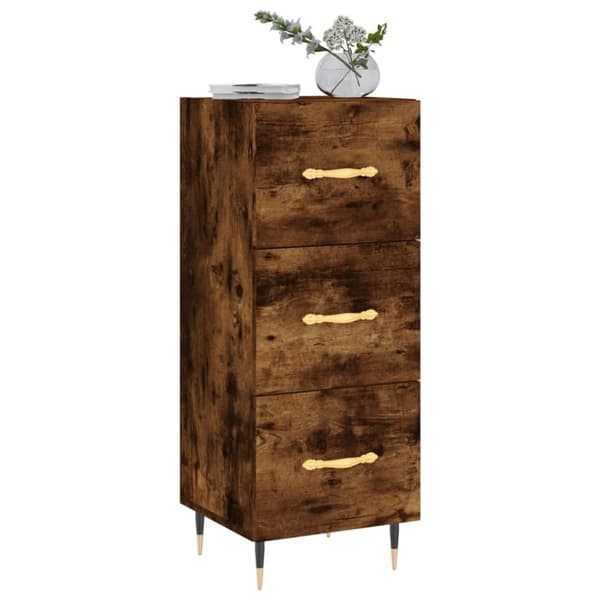vidaXL Skänk rökfärgad ek 34,5x34x90 cm konstruerat trä