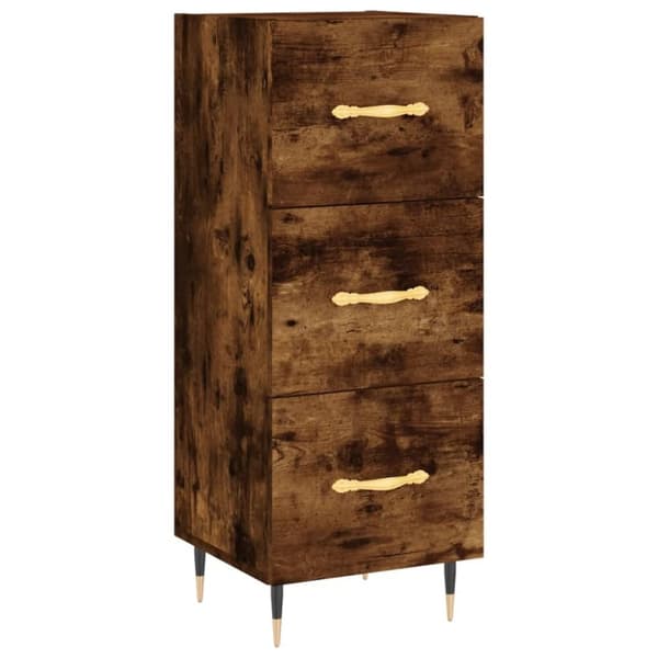 vidaXL Skänk rökfärgad ek 34,5x34x90 cm konstruerat trä