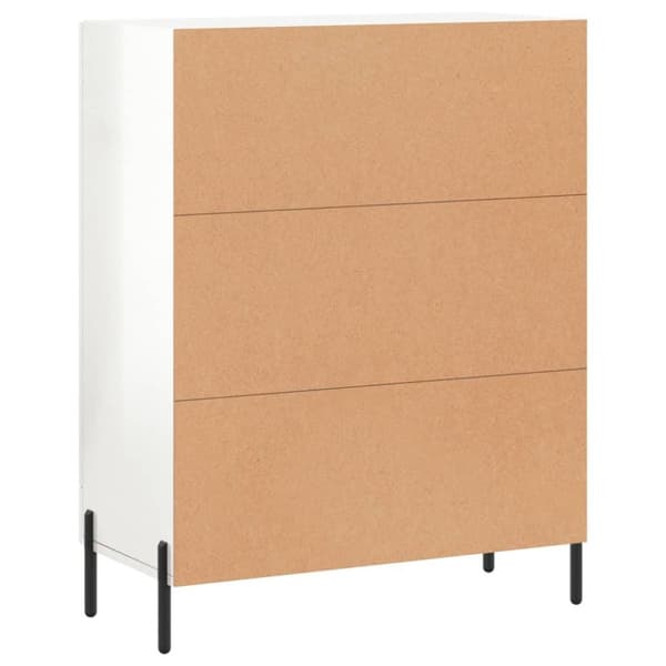 vidaXL skænk 69,5x34x90 cm konstrueret træ hvid højglans