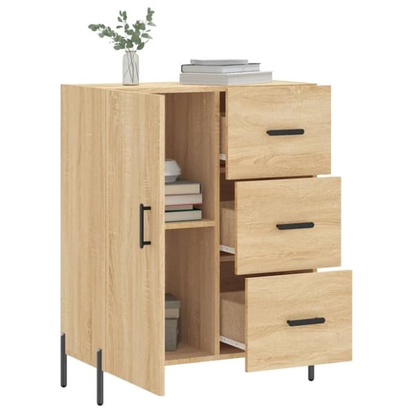 vidaXL Skjenk sonoma eik 69,5x34x90 cm konstruert tre