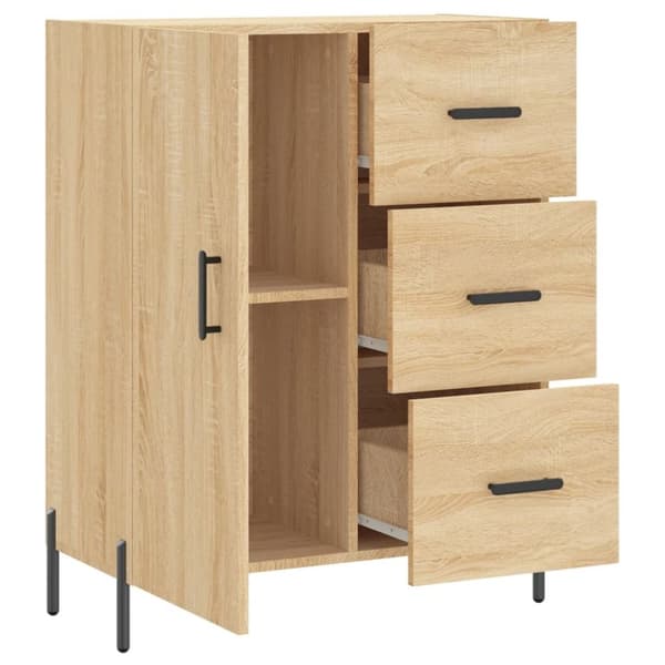 vidaXL Skjenk sonoma eik 69,5x34x90 cm konstruert tre