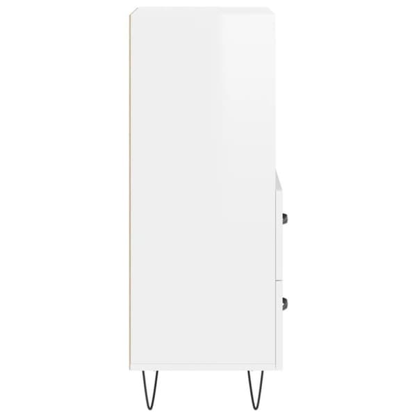 vidaXL skænk 34,5x34x90 cm konstrueret træ hvid højglans