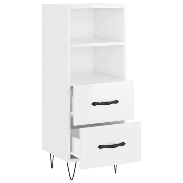 vidaXL Skåp vit högglans 34,5x34x90 cm konstruerat trä