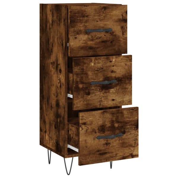 vidaXL Skänk rökfärgad ek 34,5x34x90 cm konstruerat trä