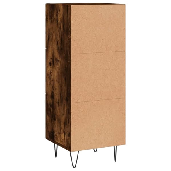 vidaXL Skänk rökfärgad ek 34,5x34x90 cm konstruerat trä