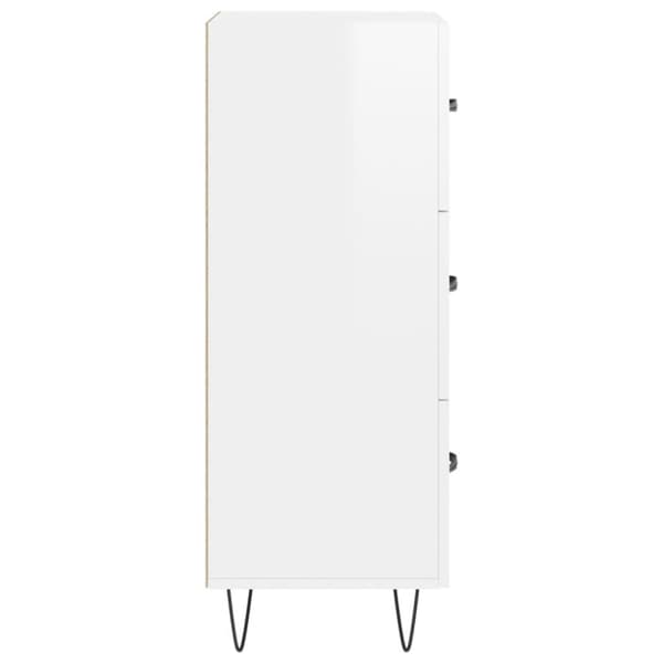 vidaXL skænk 34,5x34x90 cm konstrueret træ hvid højglans