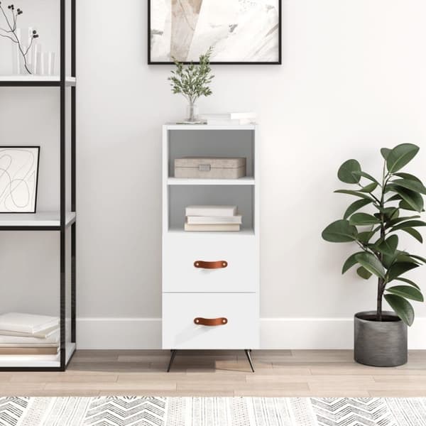 vidaXL skænk 34,5x34x90 cm konstrueret træ hvid