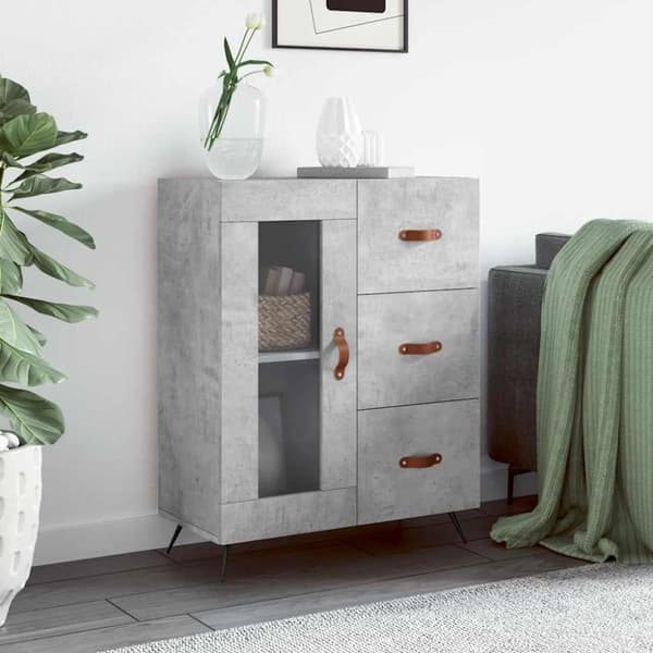 vidaXL skænk 69,5x34x90 cm konstrueret træ betongrå