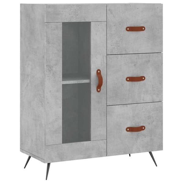 vidaXL Skjenk betonggrå 69,5x34x90 cm konstruert tre