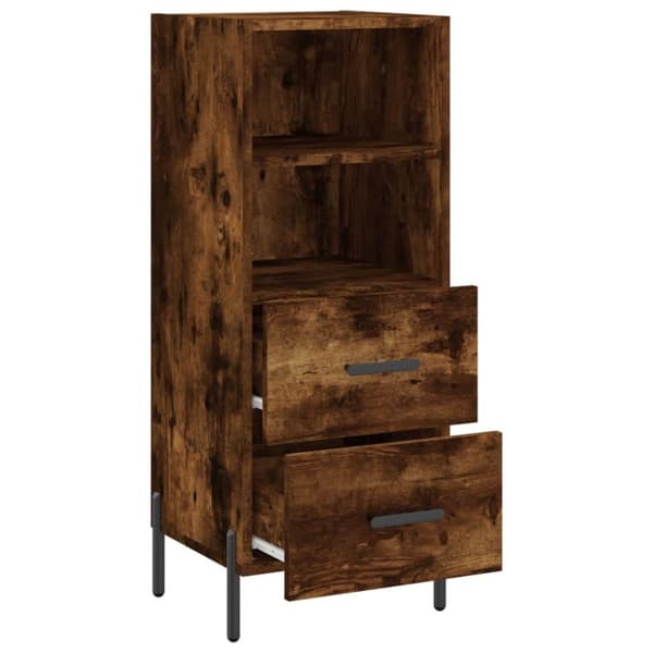 vidaXL Skjenk røkt eik 34,5x34x90 cm konstruert tre