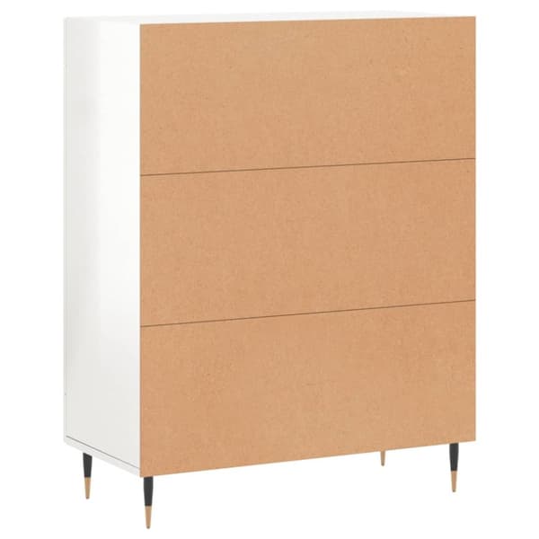 vidaXL skænk 69,5x34x90 cm konstrueret træ hvid højglans