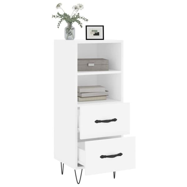 vidaXL Skjenk hvit 34,5x34x90 cm konstruert tre