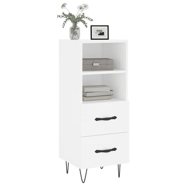 vidaXL Skjenk hvit 34,5x34x90 cm konstruert tre