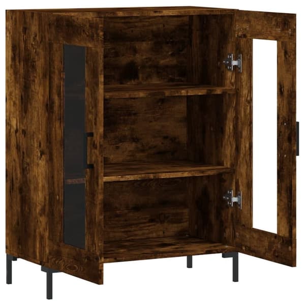 vidaXL Skjenk røkt eik 69,5x34x90 cm konstruert tre