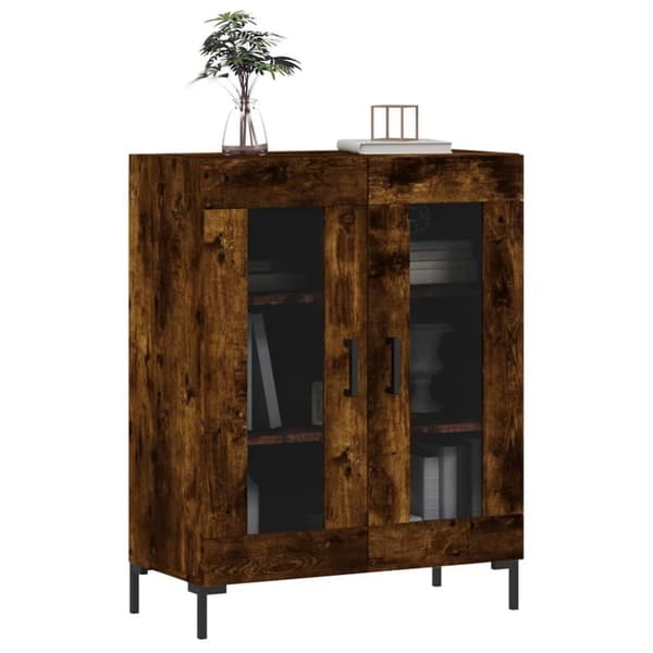 vidaXL Skjenk røkt eik 69,5x34x90 cm konstruert tre
