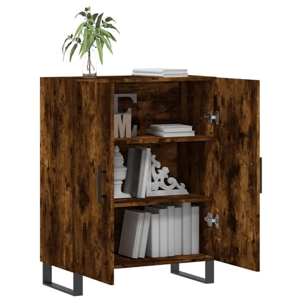 vidaXL Skjenk røkt eik 69,5x34x90 cm konstruert tre