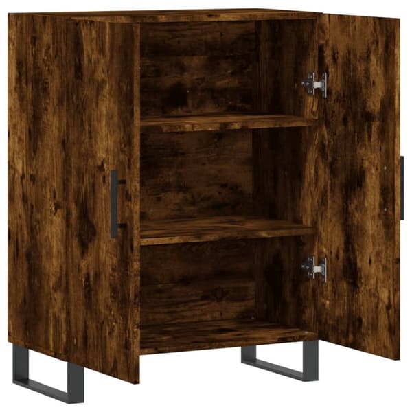 vidaXL Skjenk røkt eik 69,5x34x90 cm konstruert tre